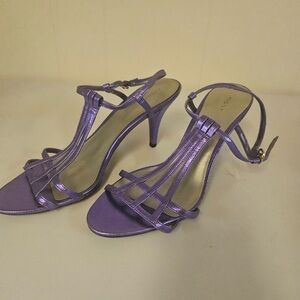 FIONI Stilleto Purple Strappy Heels